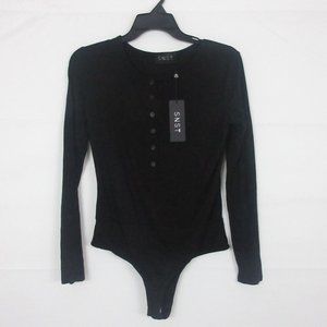 SNST black Bodysuit S Mabel Button Up Black top women's SMALL NEW